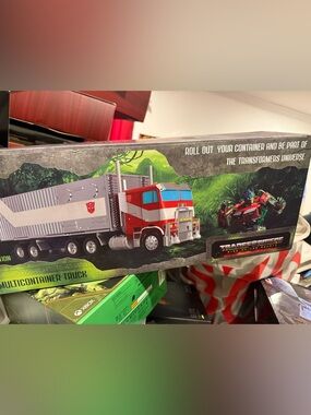Transforming Red and Silver Toy Truck - popcorn bucket from movie